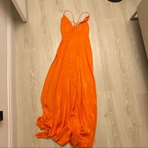 PrettyLittleThing Maxi Dress in Orange, US size 4